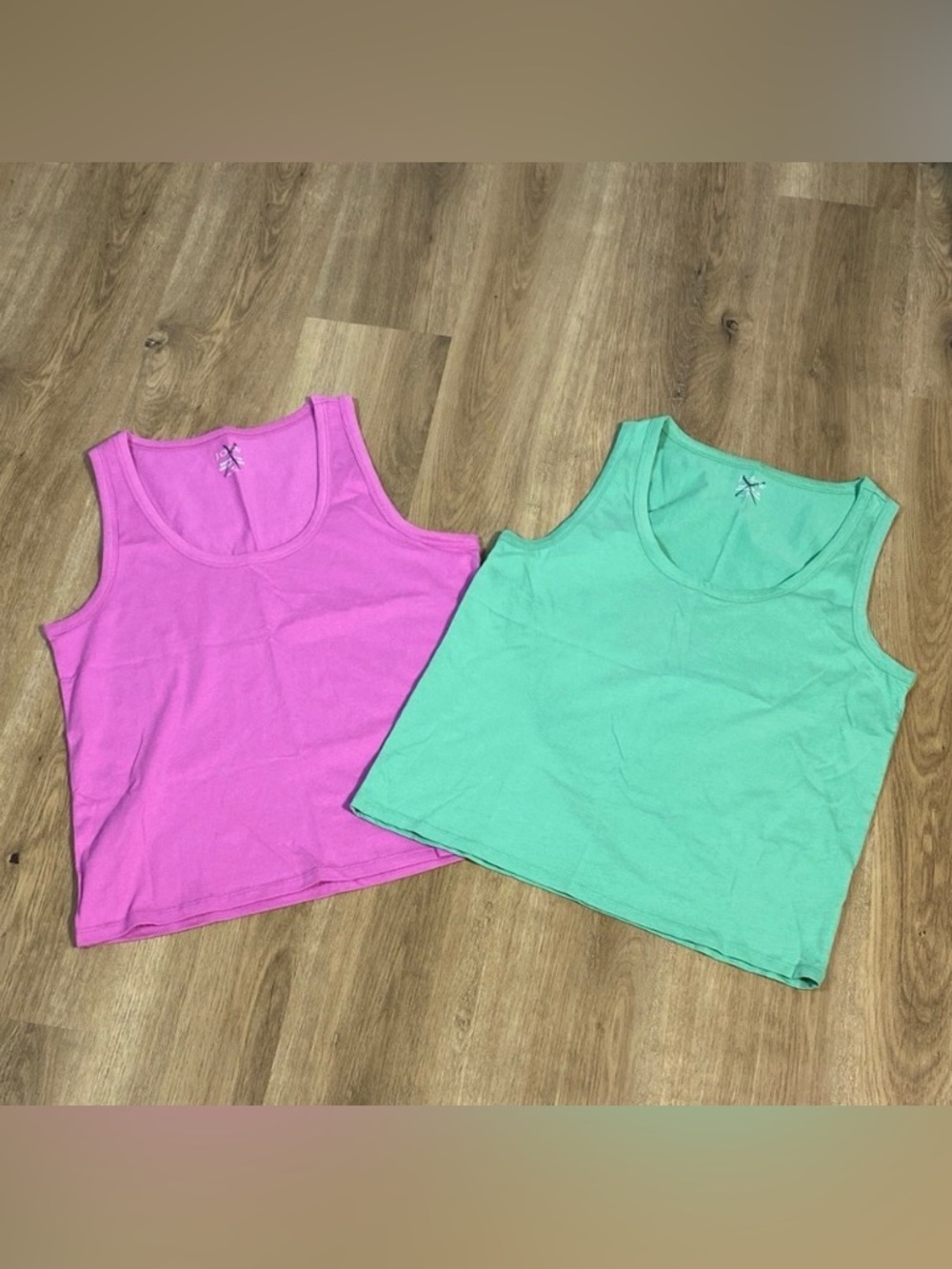 NWOT J. Crew Broken in Jersey Tanks size medium in pink & green